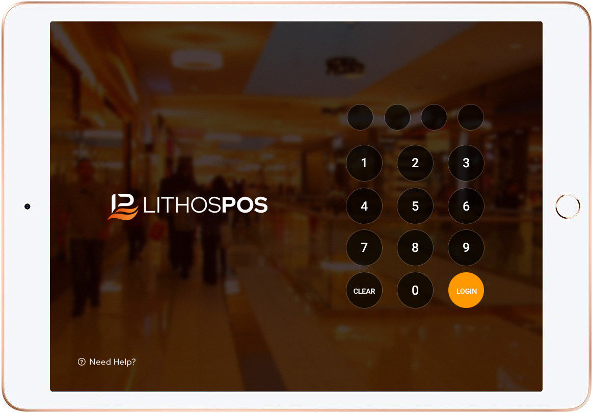 lithos pos ipad pos login window