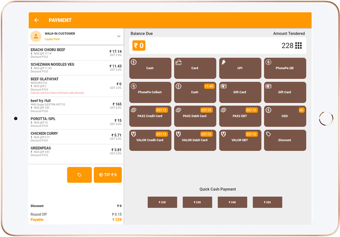 lithos pos ipad payment window