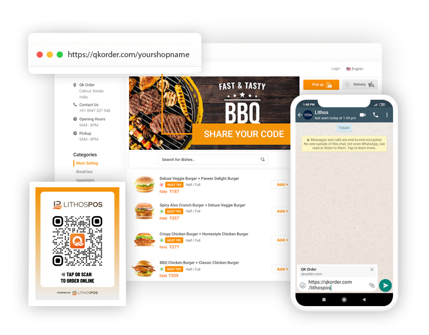 lithos pos restaurant online ordering integrated pos software